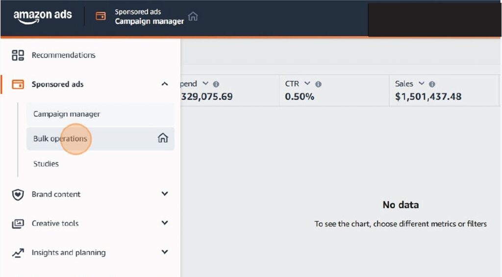 Bulk Operations Menu