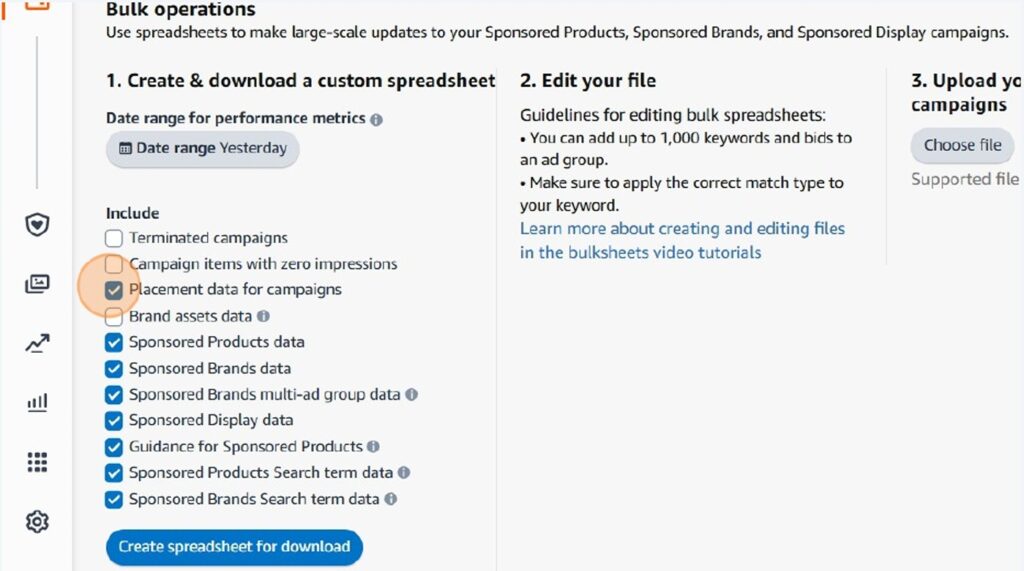 Placement Data Option